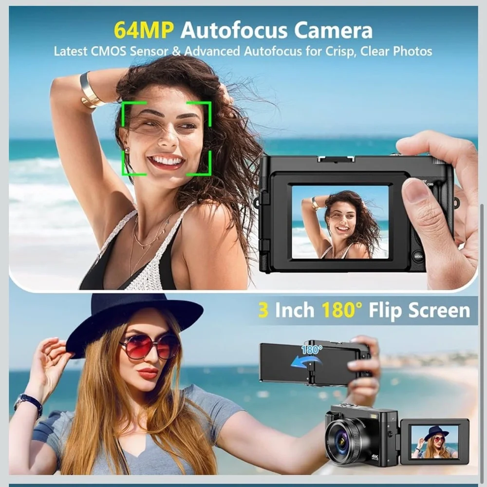 4K Ultra HD Digital Video Camera with WiFi - Black